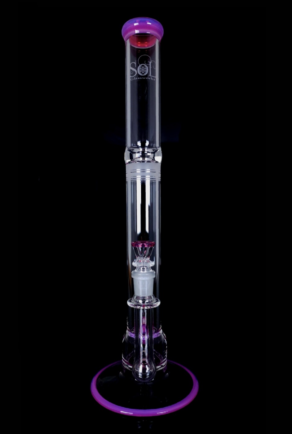 Glass Telemagenta Accented SoL-45 Lace-Sphere Glass Telemagenta Accented SoL-45 Lace-Sphere