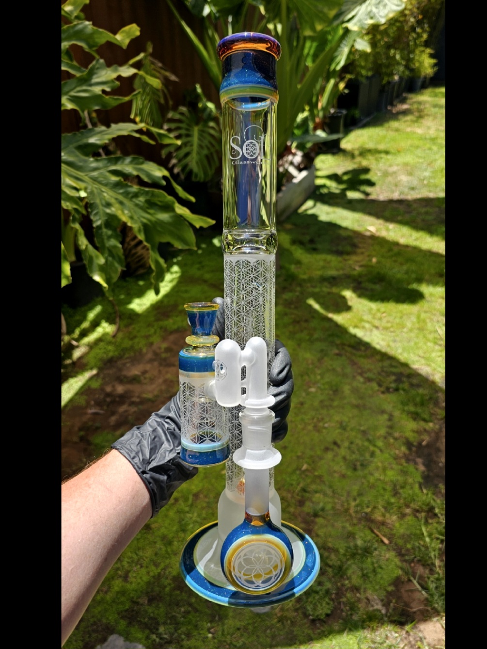 Glass NS Yellow x Really Teally encased crushed opal Sacred-G SoL-45 x DC set Glass NS Yellow x Really Teally encased crushed opal Sacred-G SoL-45 x DC set
